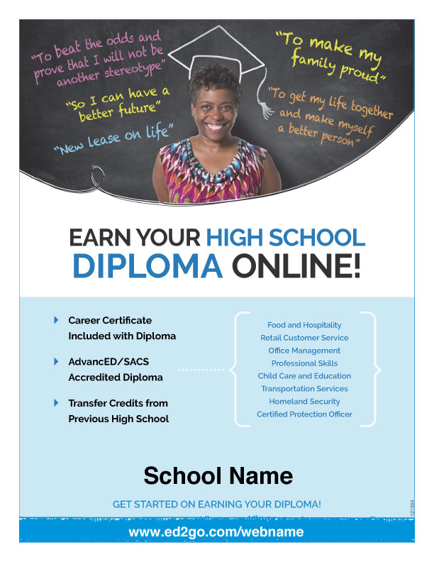 Read more about the article Flyer: Earn Your High School Diploma Online