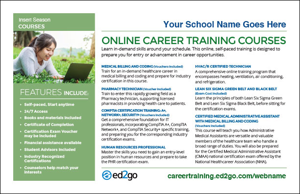 Read more about the article Flyer: Spring Ad for Advanced Career Training-Wide