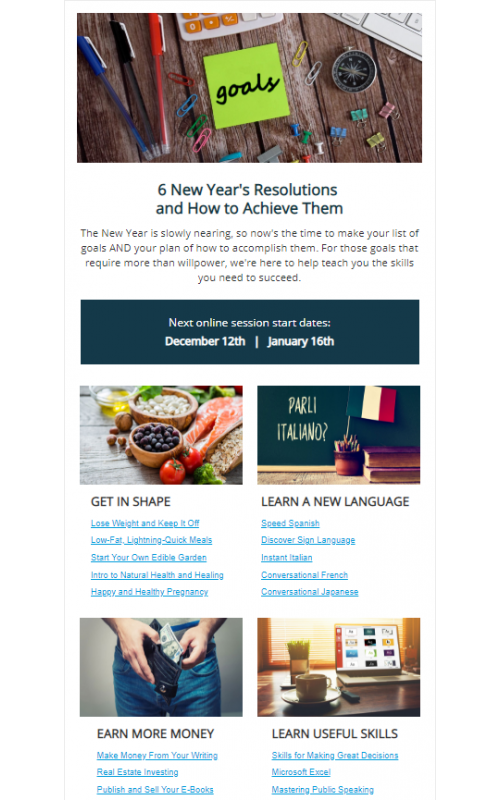 Read more about the article New Year’s Resolutions Email Template – Goals
