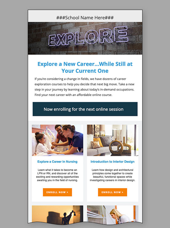 Read more about the article “Explore a Career” Email Template