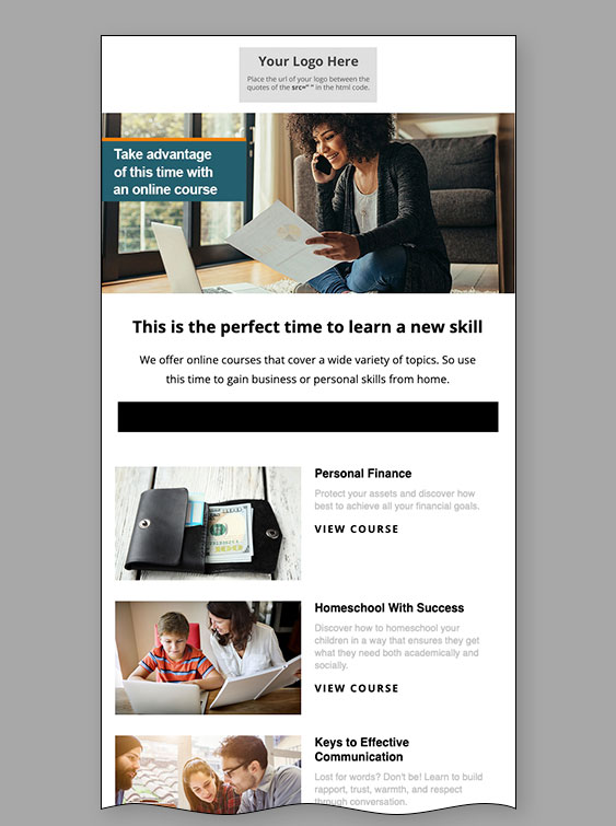 Read more about the article Use your time to learn online email template