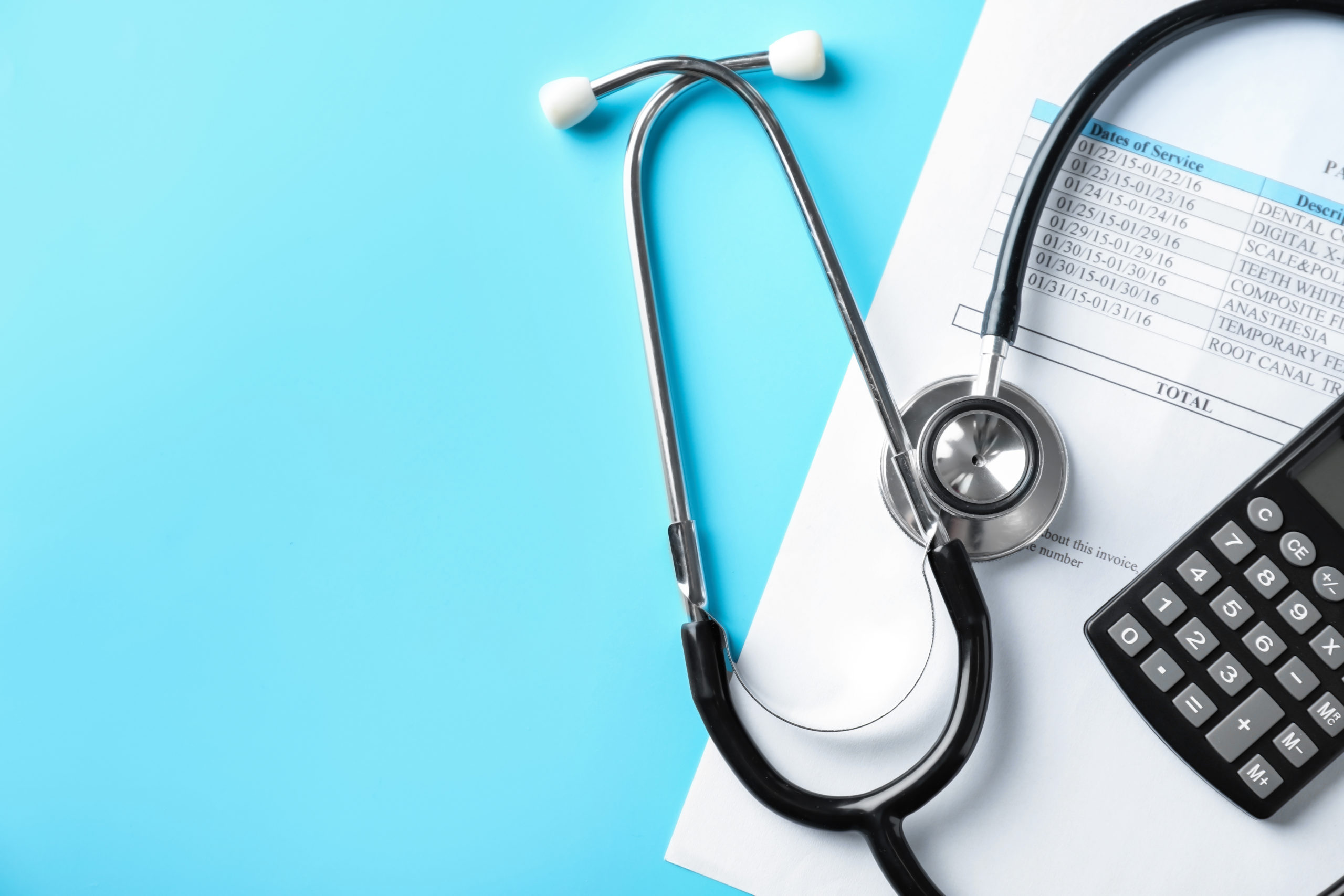 Stethoscope with calculator and price list