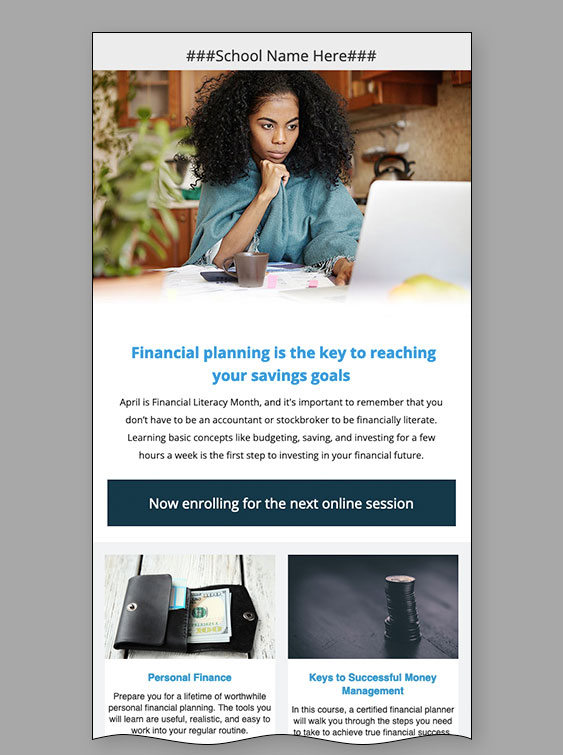 Read more about the article Financial Literacy Email Template
