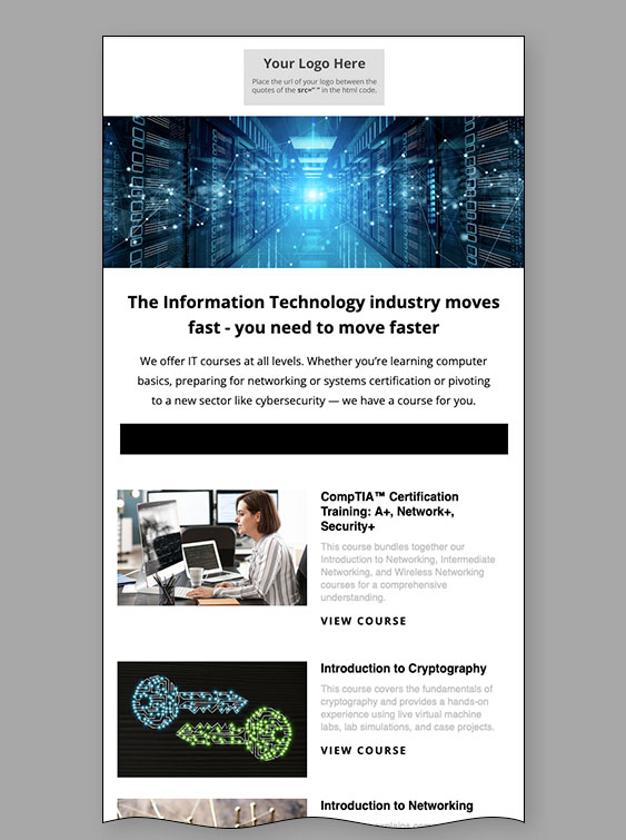 Read more about the article Information Technology Courses Email Template – mixed