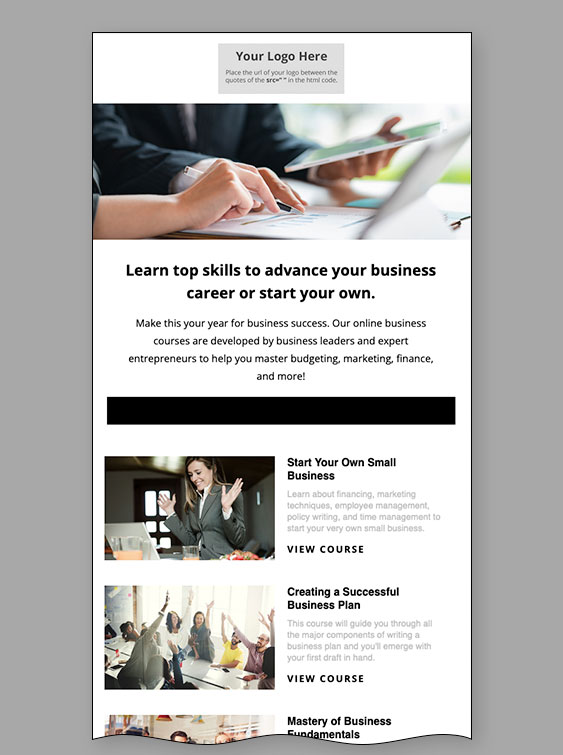 Read more about the article Small Business Courses Email Template
