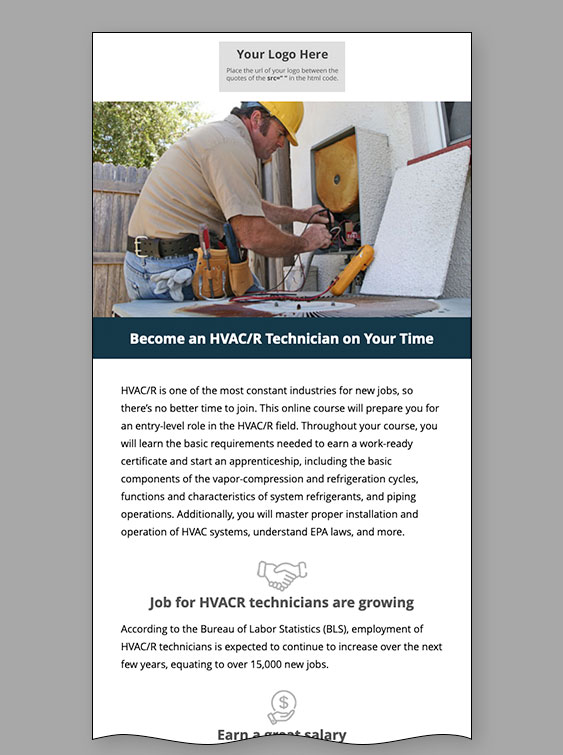 Read more about the article HVAC/R Technician Course Email Template