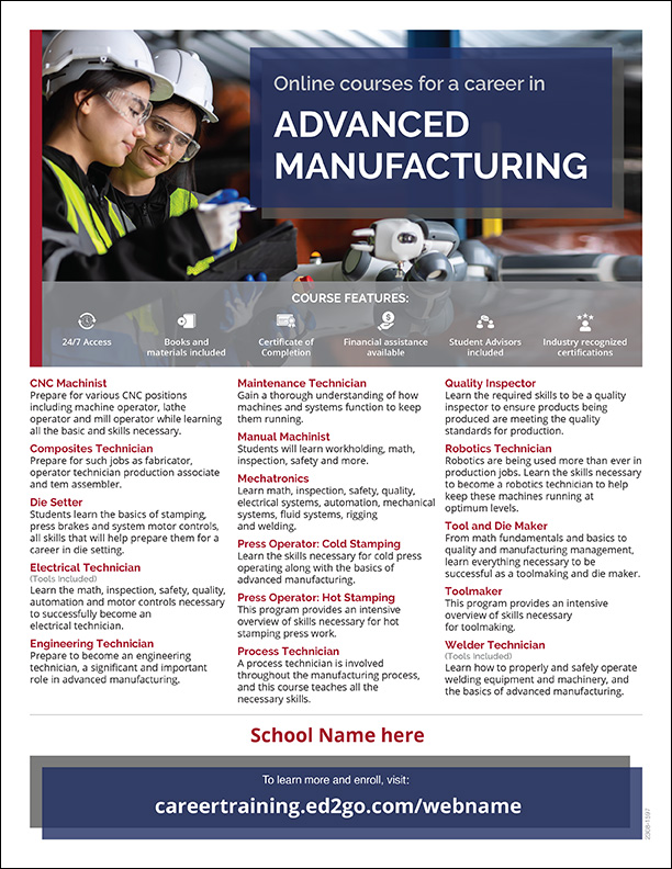 Read more about the article Advanced Manufacturing Courses Flyer