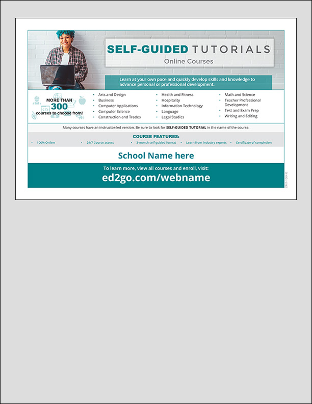 Read more about the article Self-Guided Tutorial Online Courses: Flyer 8.5×5.5