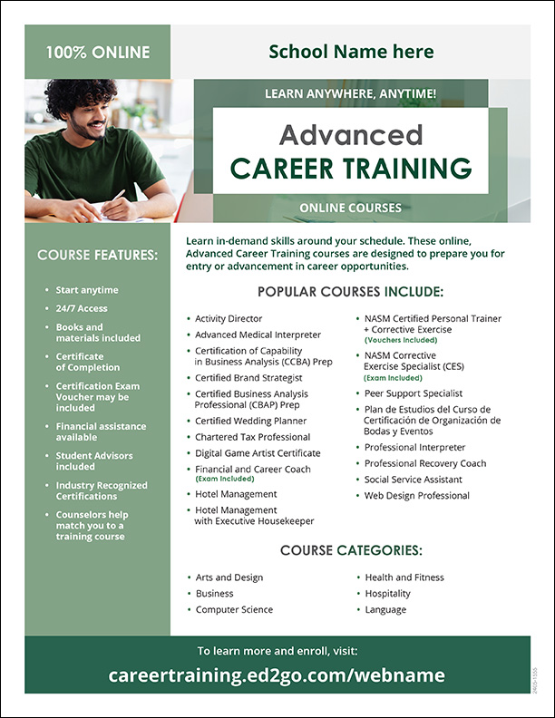Read more about the article Flyer: Advanced Career Training Online Courses