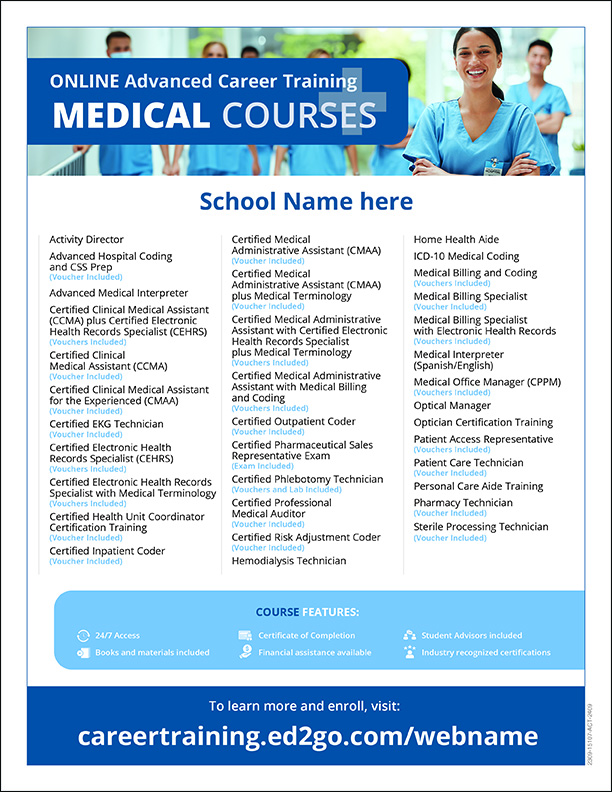 Read more about the article Flyer: Online Advanced Career Training Medical Courses