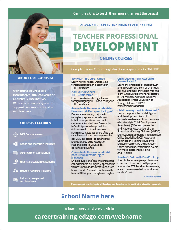 Read more about the article Flyer: Teacher Professional Development CE Online Courses