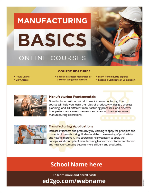 Read more about the article Flyer: Manufacturing Basics Online Courses