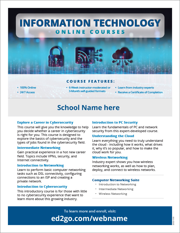 Read more about the article Flyer: Information Technology Online Courses