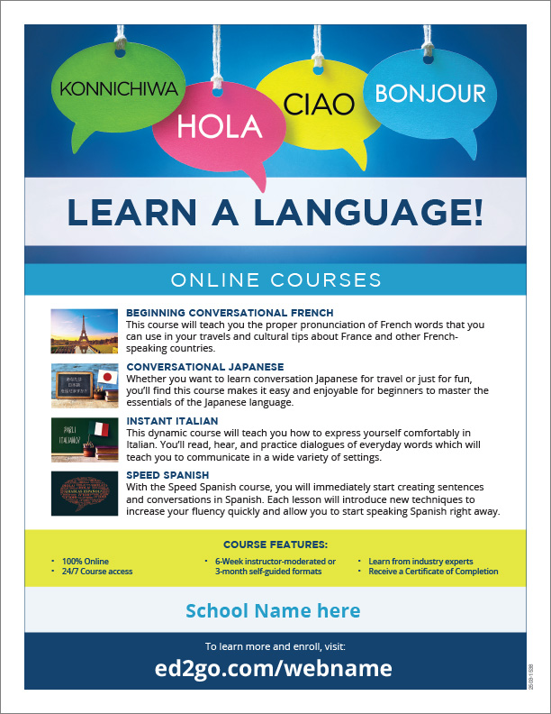 Read more about the article Flyer: Learn a Language Online Courses