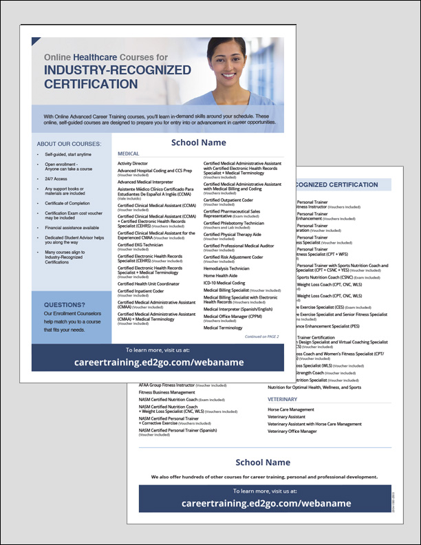 Read more about the article Flyer: Healthcare Courses for Industry-Recognized Certification