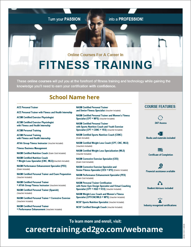 Read more about the article Flyer: Fitness Training Advanced Career Training