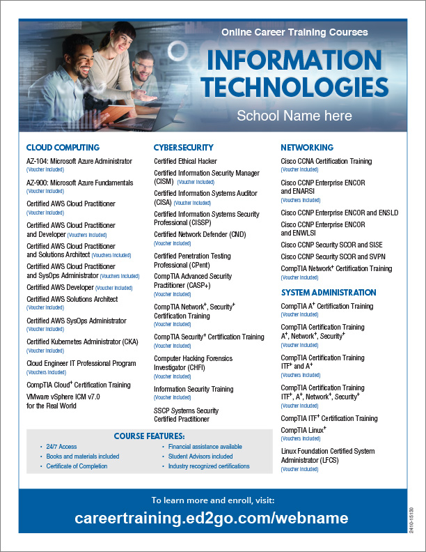 Read more about the article Flyer: Advanced Career Training – Information Technology Courses