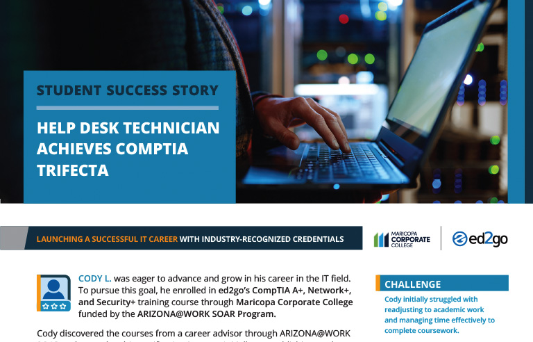 Read more about the article Help Desk Technician Achieves CompTIA Trifecta