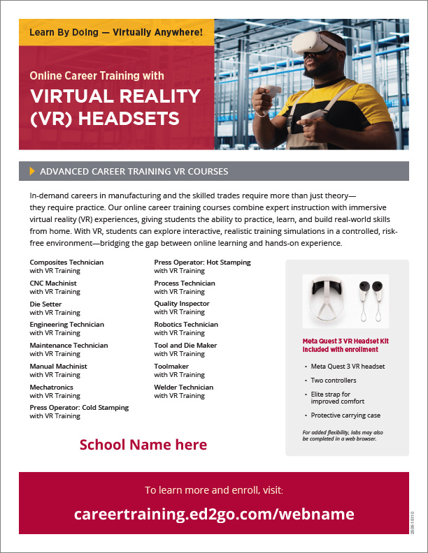 Read more about the article Flyer: Advanced Career Training VR Courses