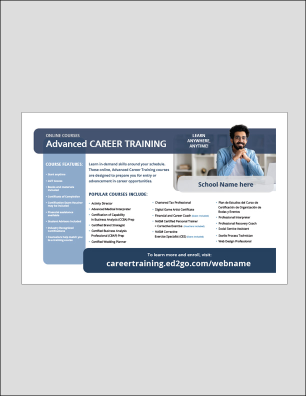 Read more about the article Ad: Online Self-Guided Advanced Career Training Courses – 8.5×5.5