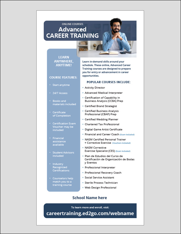 Read more about the article Ad: Online Self-Guided Advanced Career Training Courses – 5.5×11