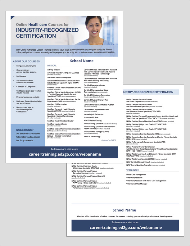 Read more about the article Flyer: Healthcare Courses for Industry-Recognized Certification