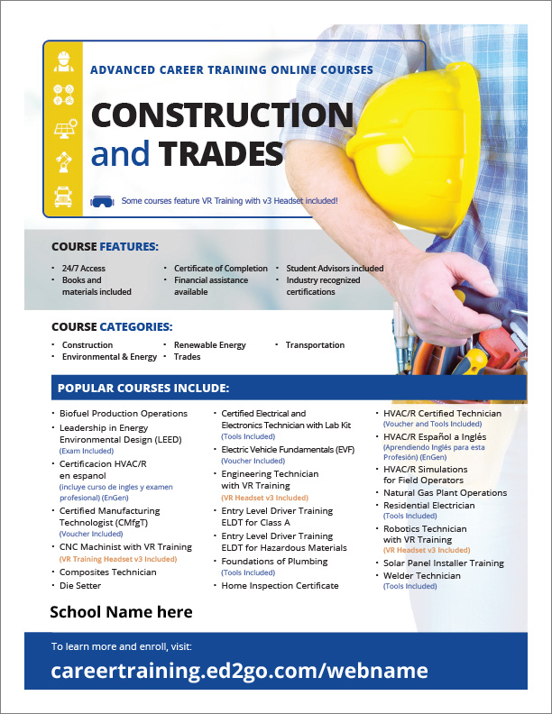 Read more about the article Flyer: Advanced Career Training for Construction and Trades