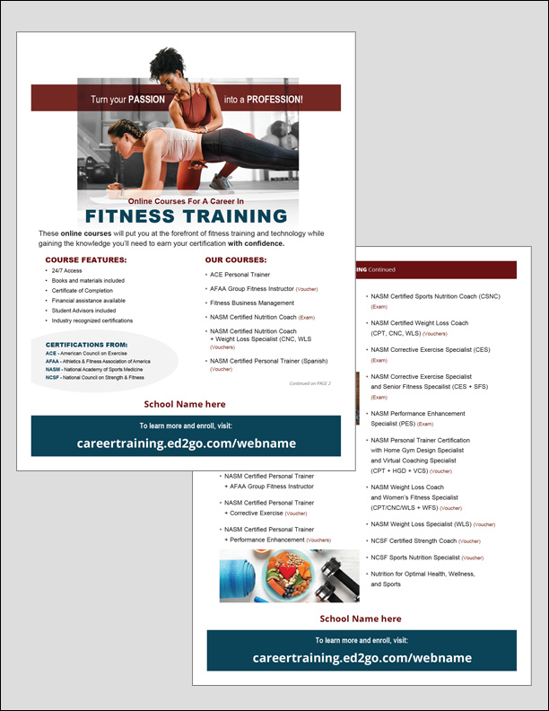 Read more about the article Flyer: Fitness Training Online Courses