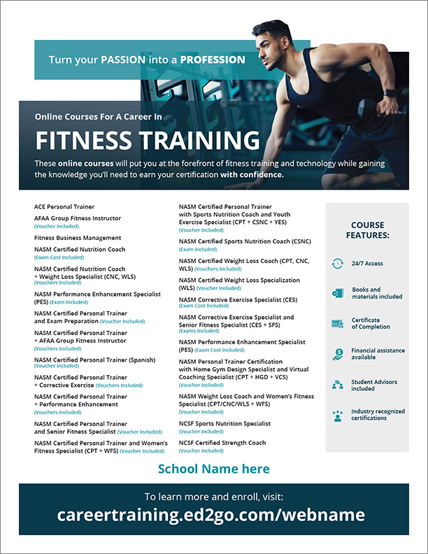 Read more about the article Flyer: Fitness Training Advanced Career Training